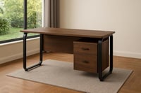 مكتب خشب عصري مزود بدرجين بمفتاح أمان و فتحات تنظي...