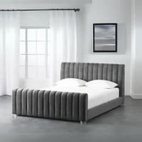 سرير دارك الخشبي بأناقة فريدة مع قماش المخملي الها...