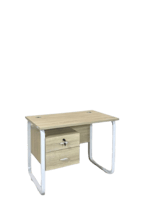 مكتب خشبي بإطار معدني مع وحدة أدراج – تصميم عملي و...