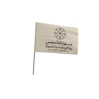 علم تلويح ورقي يوم التأسيس مع عصا خشبي 22×17 سم