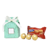 12 علبة توزيعات تيفاني رخامية فاخرة بإطار ختم ذهبي