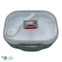 علبة طعام بلاستيكية مقسمة 2 طبقة مع ملعقة