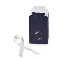 12 علبة توزيعات كحلية رخامية فاخرة بإطار ختم ذهبي