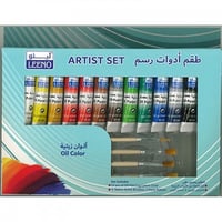 طقم أدوات رسم مع ألوان زيتية