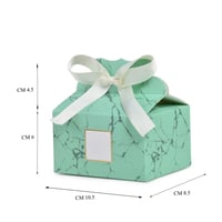 12 علبة توزيعات تيفاني رخامية فاخرة بإطار ختم ذهبي