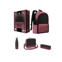 طقم شنطة ظهر 4×1 أسود وعنابي 4759-031