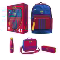 طقم شنطة ظهر 4×1 أزرق وأحمر 16 انش