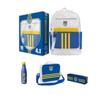 طقم شنطة ظهر 4×1 أزرق وأصفر 16 انش