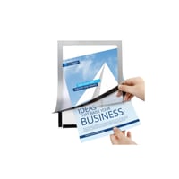 حامل إعلانات مغناطيس فضي A4