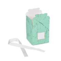 12 علبة توزيعات تيفاني رخامية فاخرة بإطار ختم ذهبي