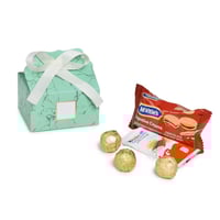 12 علبة توزيعات تيفاني رخامية فاخرة بإطار ختم ذهبي