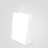 كيس ورق أبيض طولي الشكل بقاعدة - 25*33 سم