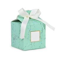 12 علبة توزيعات تيفاني رخامية فاخرة بإطار ختم ذهبي