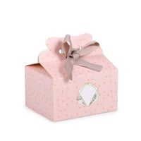 12 علبة توزيعات فاخرة وردي بإطار رخامي 10.5*8.5