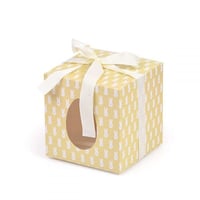 علبة توزيعات زيتي فاتح فاخرة بشكل ارنب ونافذة جانب...