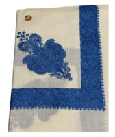 غترة شال كشميري فاخر لون سكري نقش ازرق