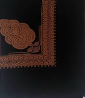 شال كشميري أسود بتطريز كمبيوتر – مقاس 52