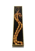 سبحة بلون تراب الكهرمان الغامق - حجر صناعي جوده عا...