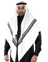 غترة بروجيه مطرز اسود موديل رقم 1