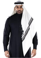 غترة بروجيه مطرز اسود موديل رقم 1