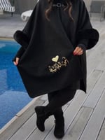 شال شتوي بالاسم اسود