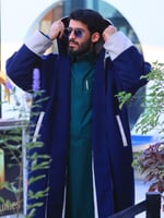 فروة دبل فيس مع شال كحلى و بيج