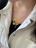 سلسال رقبه بالاسم والحرف شكل قلب