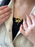 سلسال رقبه بالاسم والحرف شكل قلب