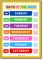 بوستر أيام الأسبوع