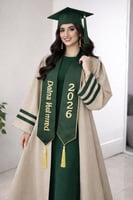 روب تخرج لون بيج واخضر