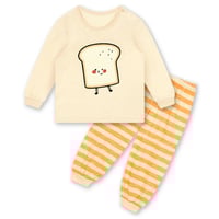 بجامة قطنية مريحة بأكمام طويلة بطبعة شريحة توست