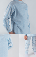 بجامة مخططة قطنية زرقاء