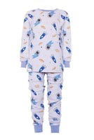 بجامة رمادية برسومات صاروخ رائد الفضاء