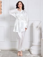 طقم بجاما قطعتين - اوف وايت