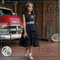 فستان شانتون بحزام رصاصي