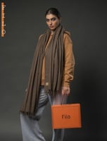 شال صوف بيج غامق