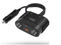 مور باور- محول شاحن السيارة بمنفذين بي دي ويو اس ب...