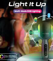 بروميت- مكبر صوت مع ميكروفون كاريوكي لاسلكي 5 في 1...