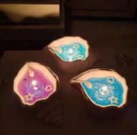 شمعة صدفة البحر بزيت عطري للاسترخاء