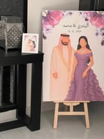 نرسم طلتك النهائيه بالفستان ولوحات عقد قران بالحجم...