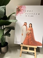 نرسم طلتك النهائيه بالفستان ولوحات عقد قران بالحجم...