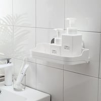 حامل صابون جداري لاصق بتصميم عصري وتصريف ماء