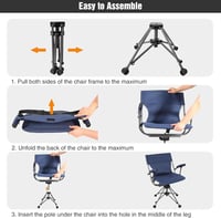 كرسي صيد قابل للطي مع مسند للذراع 360 درجة،