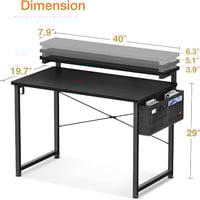 مكتب منزلي مقاس 40 انش مع حامل شاشة، مكتب للكتابة،...