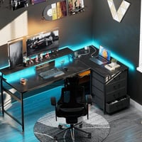 او دي كيه مكتب العاب باضاءة LED ومنافذ طاقة USB، ك...