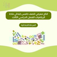 انتاج معرفي للصف خامس ابتدائي مادة الرياضيات الفصل...