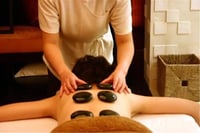 حقيبة تسخين (احجار المساج) من خشب الخيزران مع 16 ق...