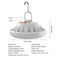 مصباح ولمبة إضاءة LED لون أبيض ٥ وات تعمل بالطاقة...