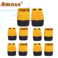 زوج موصلات Amass XT60H+ مع أغطية حماية، قابس طاقة...