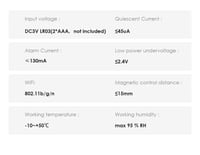 مستشعر باب ذكي واي فاي من Tuya - استهلاك منخفض للط...